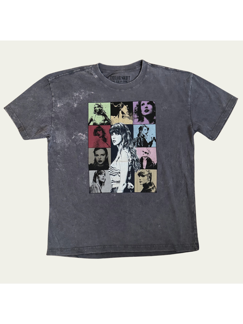 NEW Taylor Swift THE ERAS TOUR Mineral Wash Gray Short Sleeve T-Shirt size Large